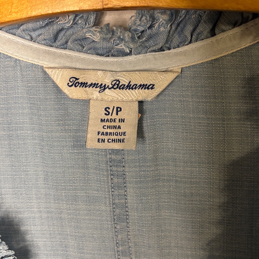 Tommy Bahama Sleeveless Denim Shift Dress V neck Size Small Blue - Picture 4 of 7